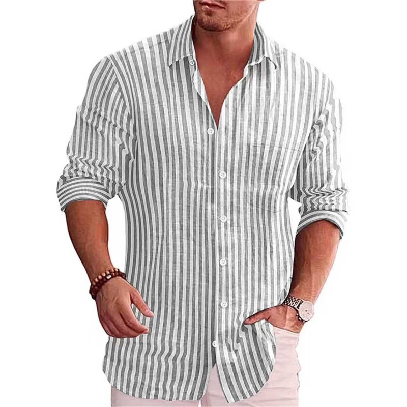 chemise rayée décontractée pour homme