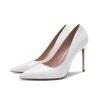 Escarpins vernis talons aiguille du 33 au 40 blanc