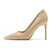 Escarpins vernis talons aiguille du 33 au 40 nude