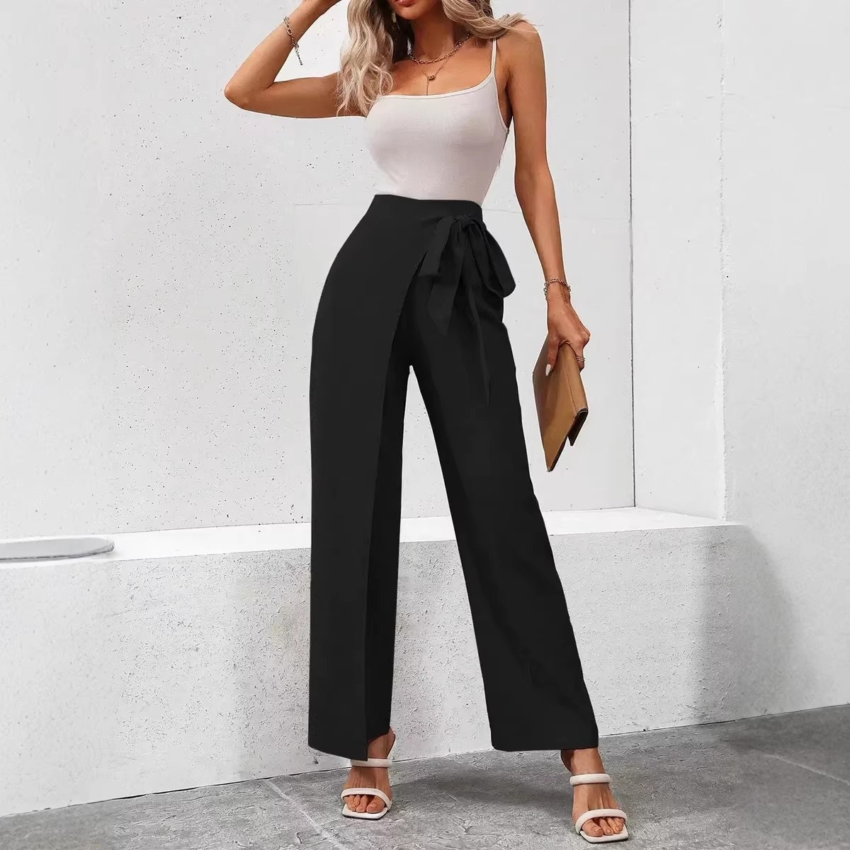pantalon femme à nouer