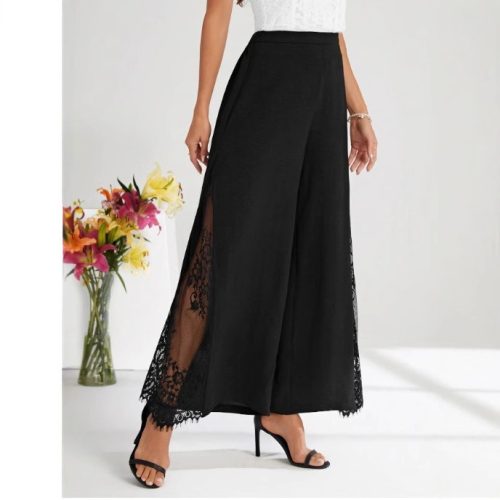 pantalon femme ample avec dentelle