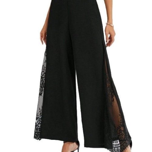 pantalon femme ample avec dentelle