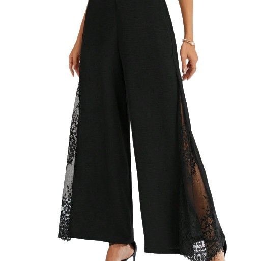 pantalon femme ample avec dentelle