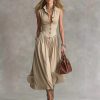 robe longue sans manches avec col