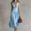 robe longue sans manches avec col