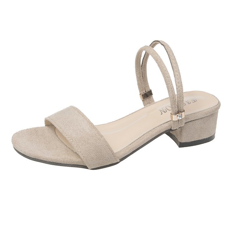 sandales femme à petits talons carrés nude, 34