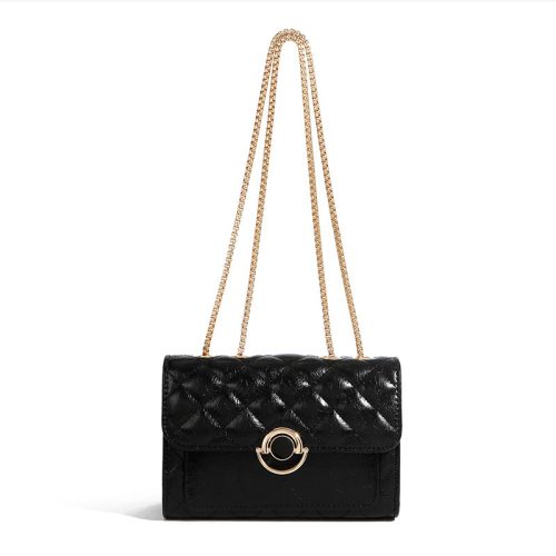 sac à main matelassé noir avec chainette