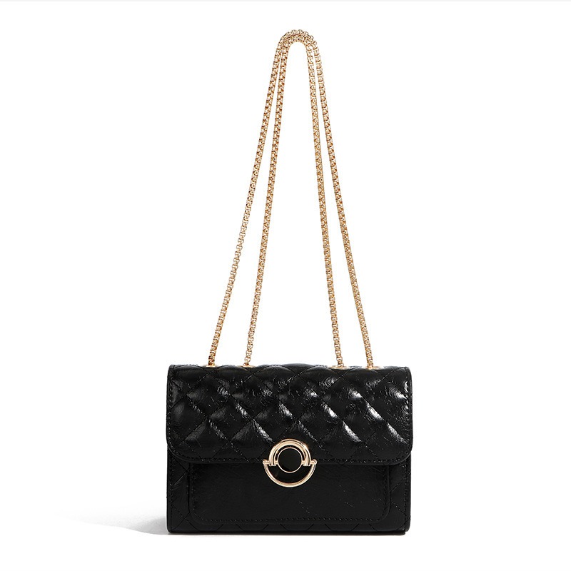 sac à main matelassé noir avec chainette
