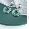 boucle d'oreille résine façon émeraude