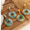 boucle d'oreille résine façon émeraude tout