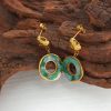boucle d'oreille résine façon émeraude tronc