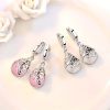 boucles d'oreilles gouttes argentées serties