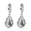 boucles d'oreilles gouttes argentées serties