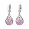 boucles d'oreilles gouttes argentées serties