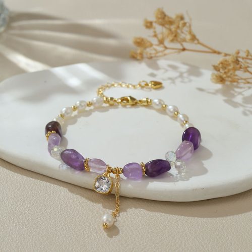 bracelet pierres naturelles amethyste