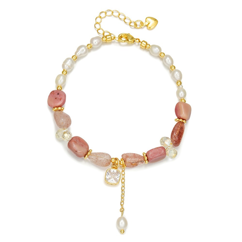bracelet pierres naturelles cristal rose 1