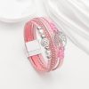 bracelet tressé arbre de vie rose