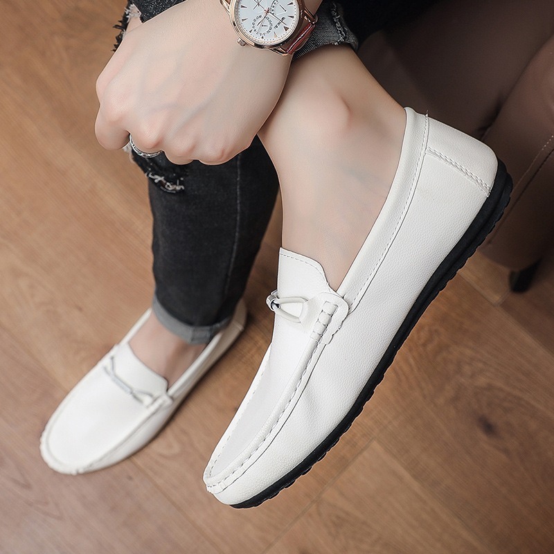 chaussures bateau pour homme blanc 2