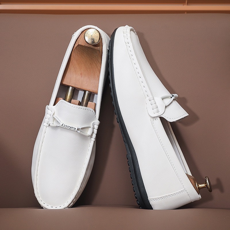 chaussures bateau pour homme blanc 3