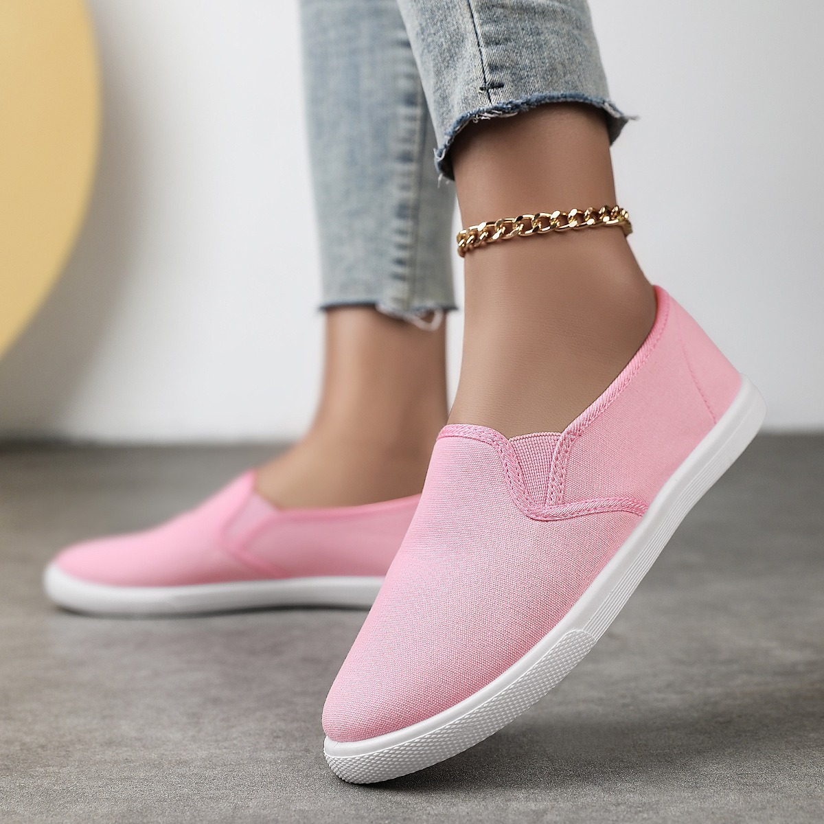 chaussures en toile pour homme ou femme rose