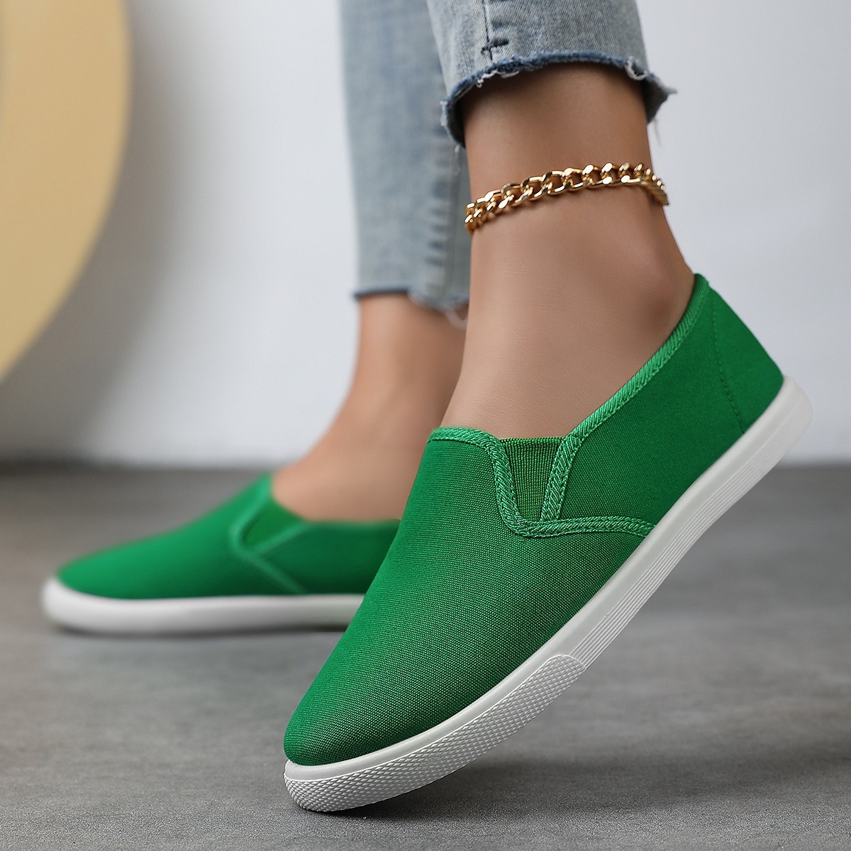 chaussures en toile pour homme ou femme vert