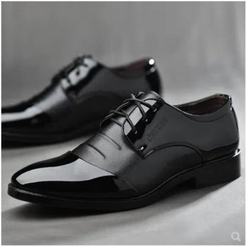 chaussures vernies elegantes pour homme noir 1
