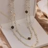 collier vintage sautoir double rangée perles 1
