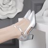 escarpins avec bride et petit talon argent