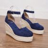 espadrilles à talon compensé bleu