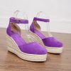 espadrilles à talon compensé violet