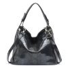 grand sac bandoulière en cuir noir
