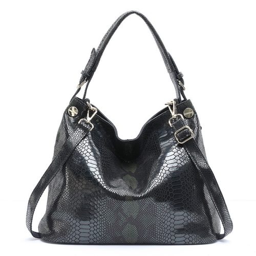 grand sac bandoulière en cuir noir