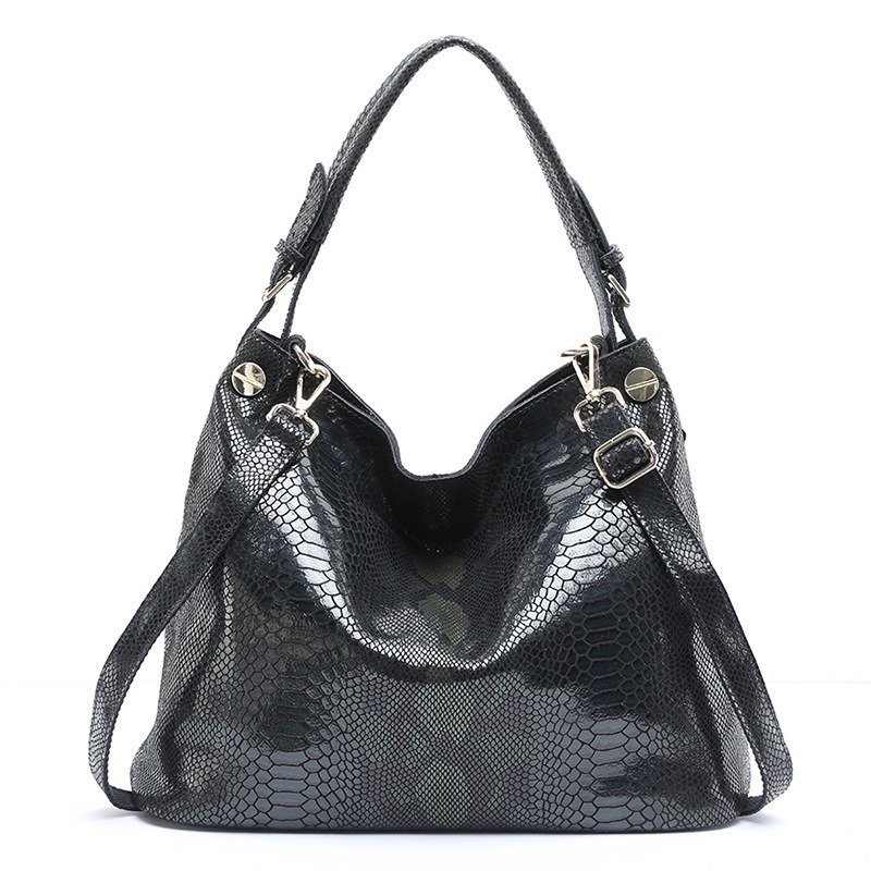 grand sac bandoulière en cuir noir