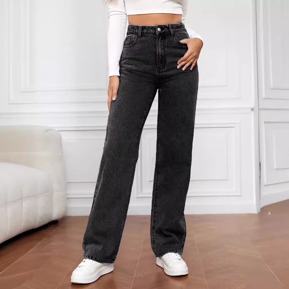 jeans ample pour femme gris