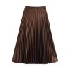 jupe plissée longue marron