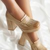 mocassins pour femme à talons beige 2