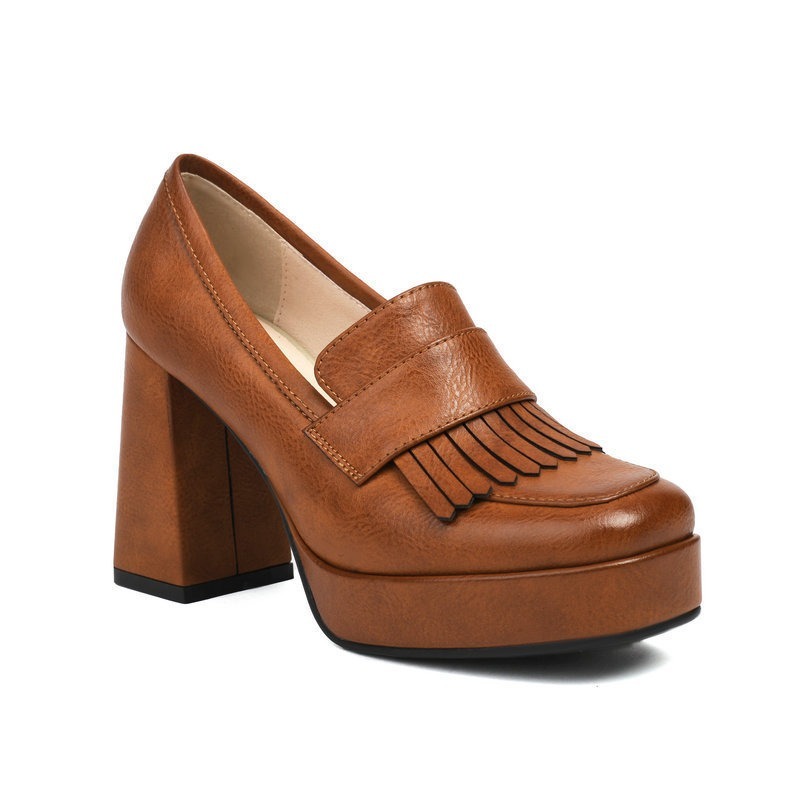 mocassins pour femme à talons moutarde
