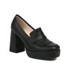 mocassins pour femme à talons noir