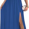 robe longue de cocktail asymétrique une épaule bleu 1