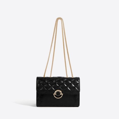 sac à main matelassé noir avec chainette