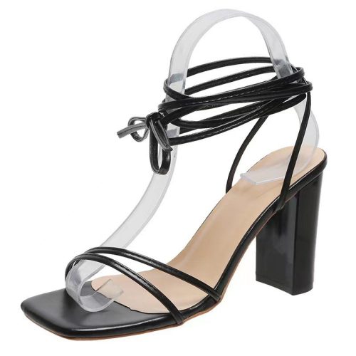 sandales à brides pour femme noir