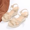 sandales à brides talon compensé beige 3