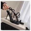 sandales talons aiguilles minimalistes – 2 hauteurs de talon noir 2