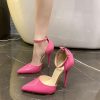 sandales vernies bout pointu talons aiguille fushia