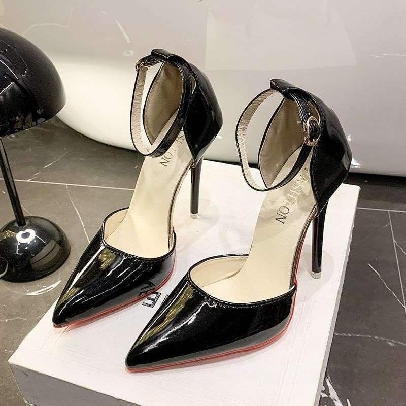 sandales vernies bout pointu talons aiguille noir 2
