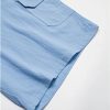 short bermuda pour homme cotone et lin bleu ciel detail 5