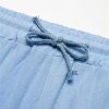 short bermuda pour homme cotone et lin bleu ciel detail 7