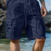 short bermuda pour homme cotone et lin bleu marine