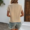 t shirt décontracté pour femme en maille col rond
