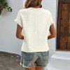 t shirt décontracté pour femme en maille col rond